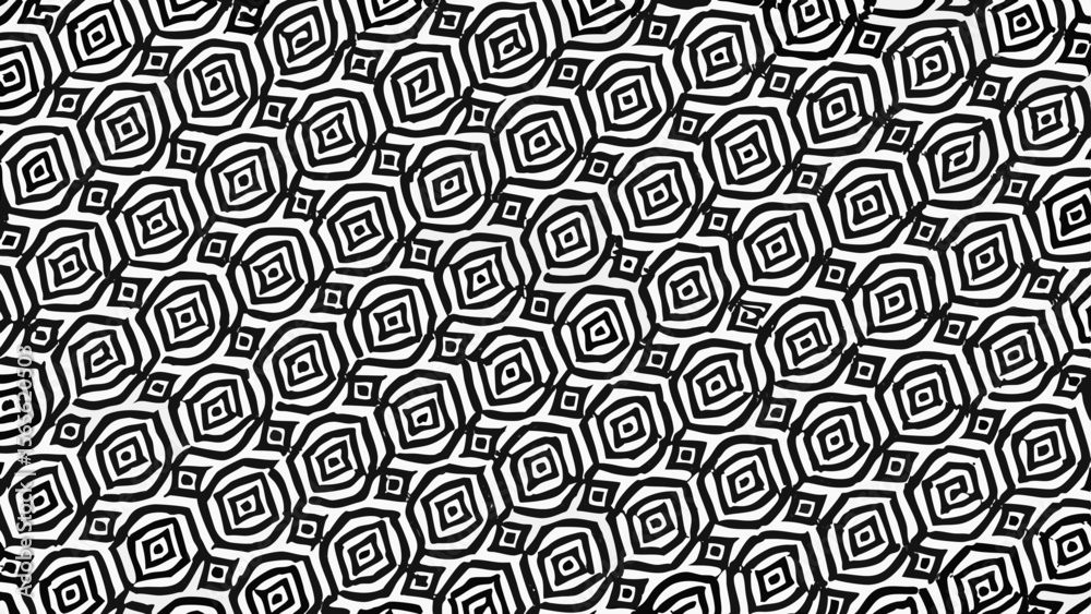 Abstract geometric black and white optical illusion pattern with repeating diamond shapes Abstract geometric black and white optical illusion pattern with repeating diamond shapes
