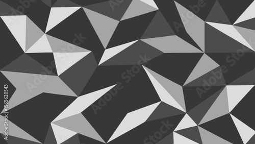 Abstract geometric pattern with sharp triangles in shades of gray and black