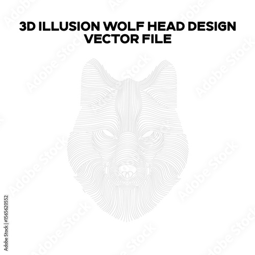 3d sketch design of a Wolf. Editable EPS file.
