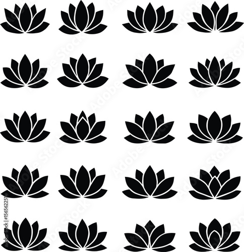 Web Floral Silhouette Vector Collection – Decorative Flowers, Leaves, and Ornamental Elements Set

