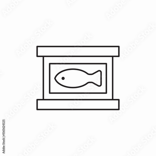 conserved fish icon sign vector