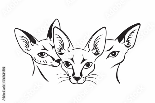 Sphynx Cat Silhouettes – Unique Vector Pet Animal Illustrations showcasing hairless bodies with prominent facial features