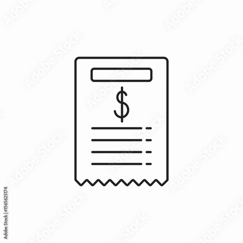 receipt bill icon sign vector