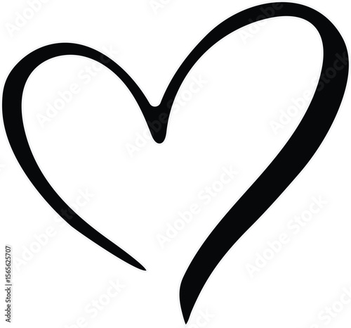 Hand-Drawn Heart Shape Simple, Elegant, Vector Illustration