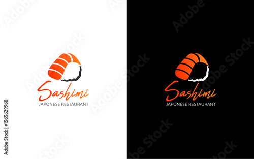 Sashimi japonese food restaurant logo template