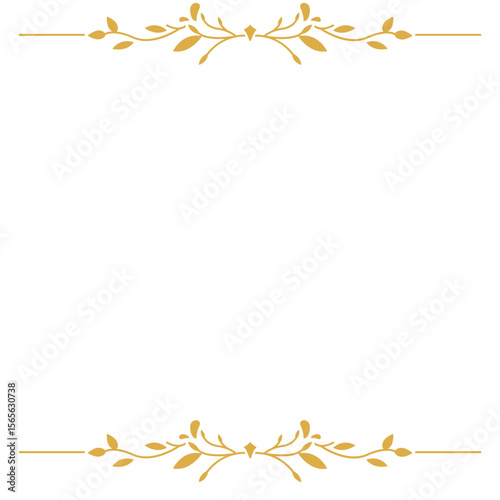 Elegant Gold Floral Frame Design Element for Invitations, Cards, and More