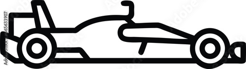 Formula racing car outline icon, minimalist style race automobile illustration design