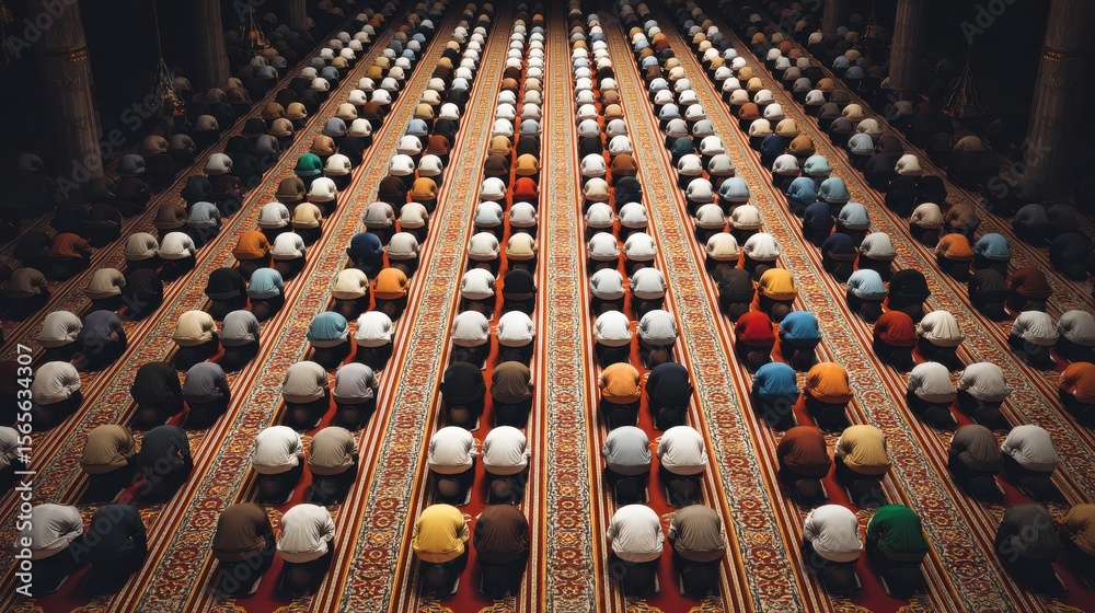 Obraz premium Islamic Prayer, no logos, no brands