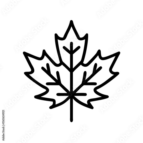 Autumn maple leaf sticker, flat vector, transparent background, graphic design 