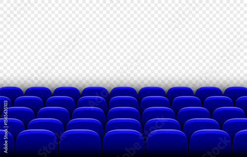 Blue Theater Cinema Seats with Transparent Background Vector
