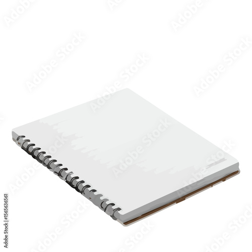 Blank spiral notebook on white background for school supplies  