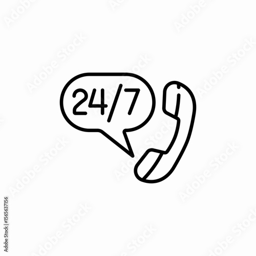 24 hours call icon sign vector