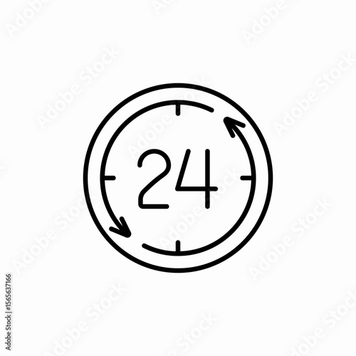 24 hours service icon sign vector
