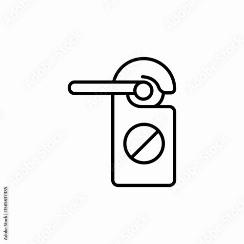 door handle do not disturb icon sign vector