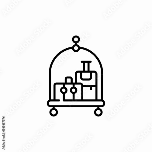 hotel luggage carrier icon sign vector