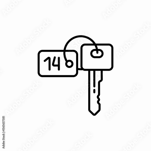 hotel room key icon sign vector