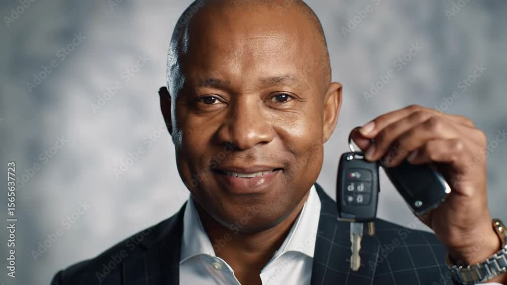 Smiling confident man in suit looking at camera, head and shoulders