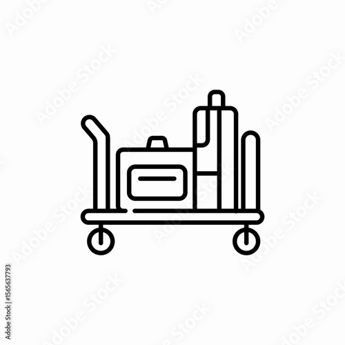 luggage carrier hotel icon sign vector