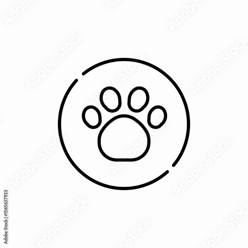 pet paw icon sign vector