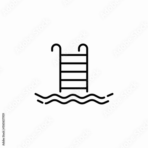pool ladder icon sign vector
