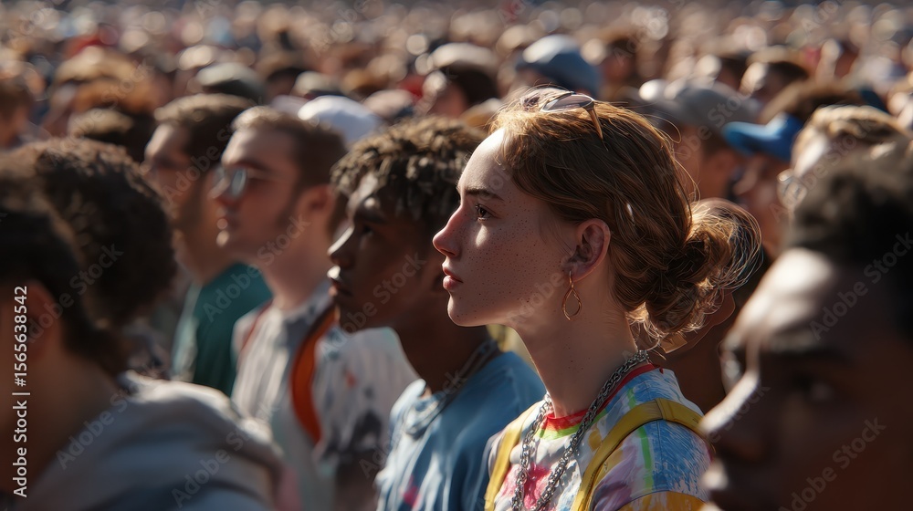 Fototapeta premium Generative ai empowers a diverse crowd of young people at world youth day celebrations