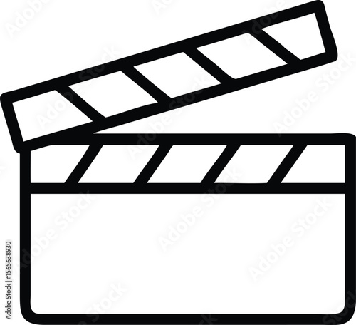 Handdrawn style movie clapper board illustration, film making design
