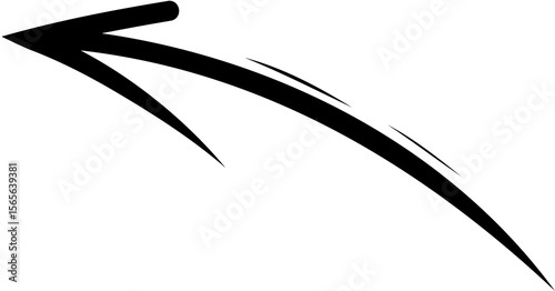 Black curved arrow icon isolated on transparent background