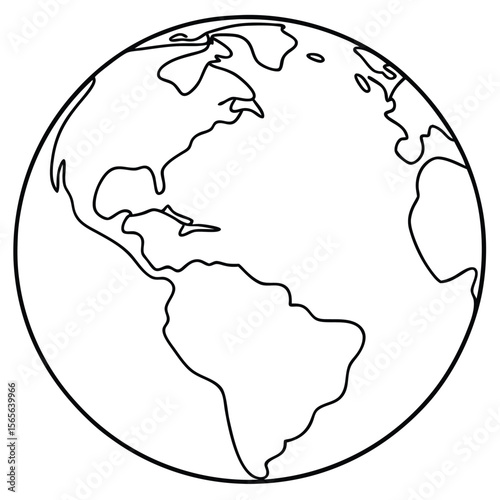 Earth outline drawing globe world