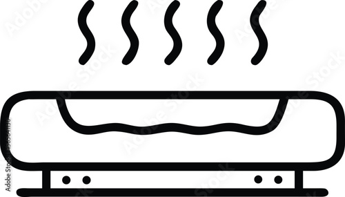 Hot tub line icon with steam or vapor for spa or relaxation concepts