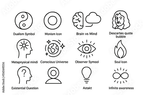 Symbols of consciousness and philosophy: icons of mind, awareness, and existence