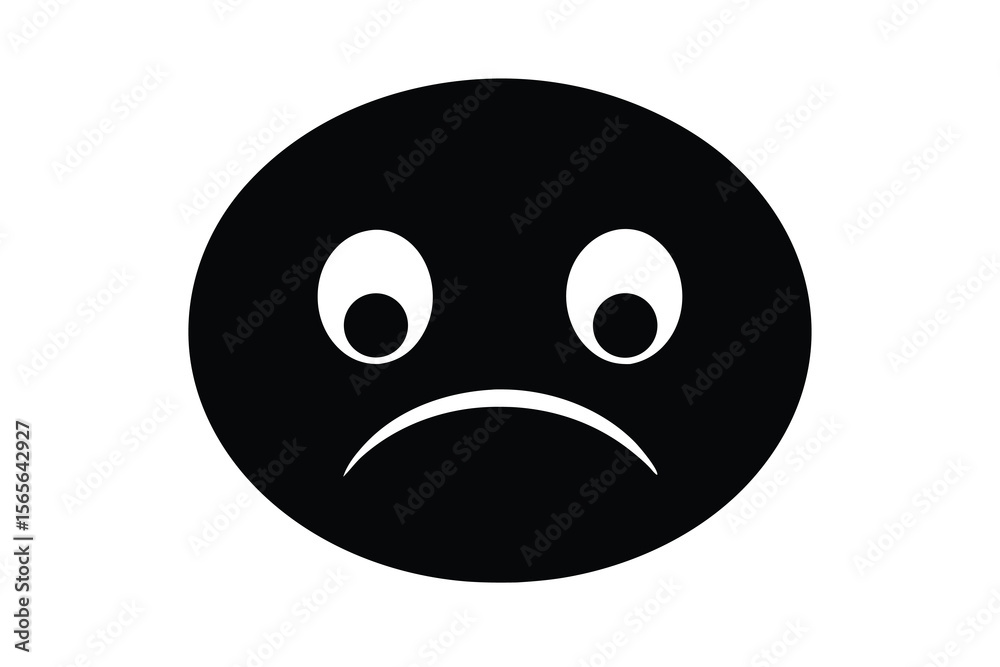 Fototapeta premium floating sad face vector icon