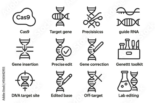 Crispr gene editing: cas9 tools and techniques illustration