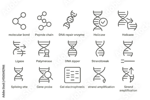 Dna repair and genetic tools diagrams on dark grid background