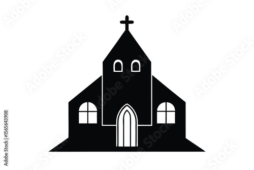 ghost inside church vector icon