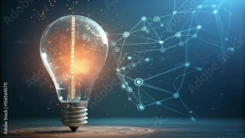 Lightbulb gears innovation technology networking idea concept creative solution future ai iot