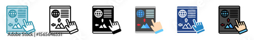 Editor multi style, mini illustration icon set. outline, flat, glyph, line color. vector for UI, UX, app, web, digital or print. Related to journalist, broadcasting, news and media 