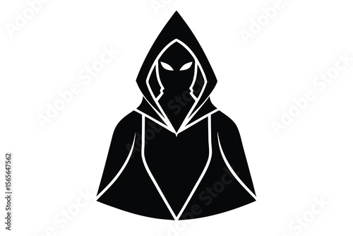 hooded figure costume vector icon
