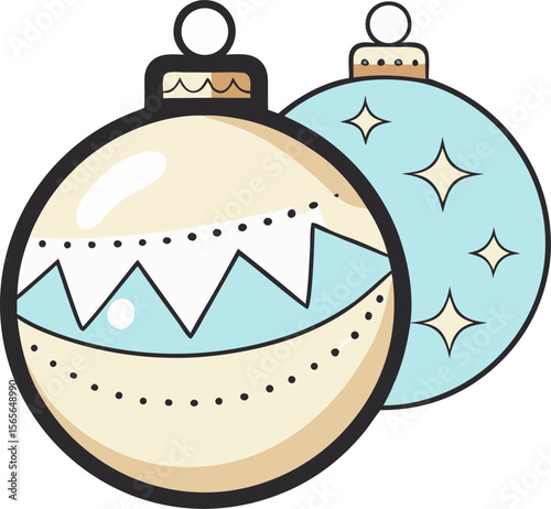 christmas baubles vector illustration