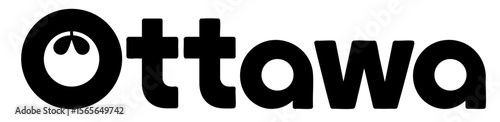 Modern Ottawa Logo in Black and White – Minimalist Vector Design for Branding, Travel, and Canadian City Promotions