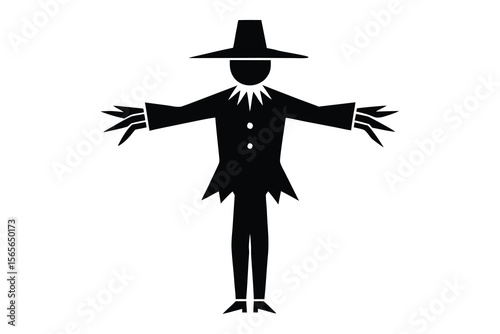 man in scarecrow outfit vector icon