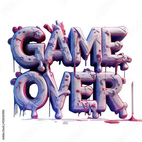 Get ready for the ultimate challenge with this exciting and visually stunning game over design asset today on transparent background