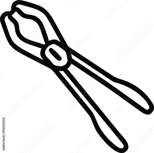 Metal tongs line art for forging, blacksmithing, and tool related designs