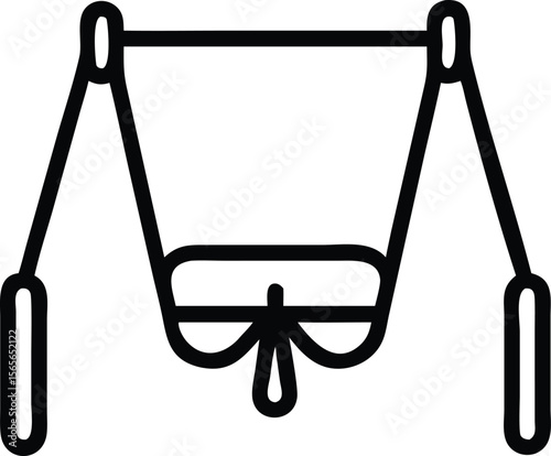 Minimalist child swing icon with lines, for playground design and illustrations