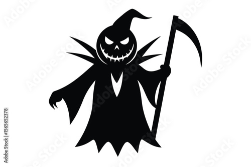 pumpkin reaper vector icon