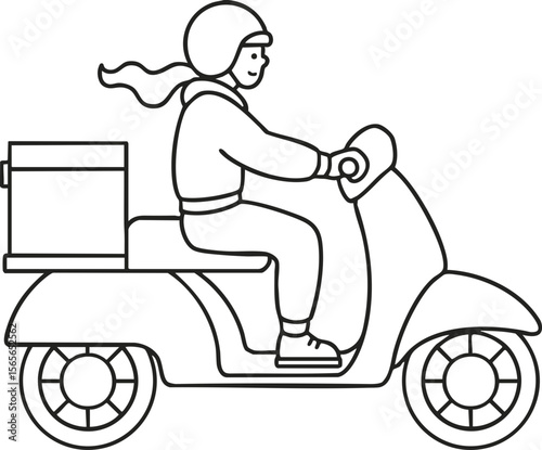woman on scooter