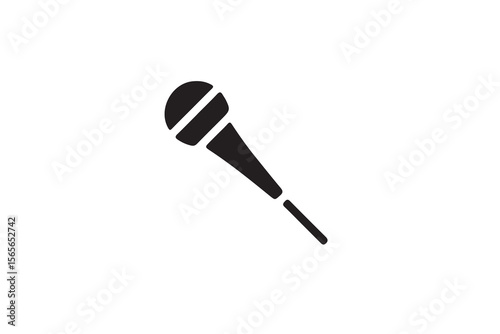 Simple Black Microphone Icon.A clean, minimalist icon of a microphone.