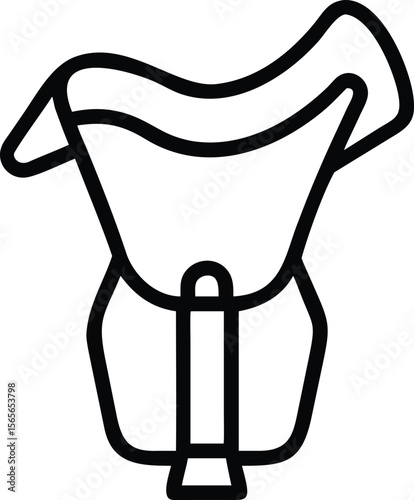 Minimalist outline of a messenger bag with flap and shoulder strap design