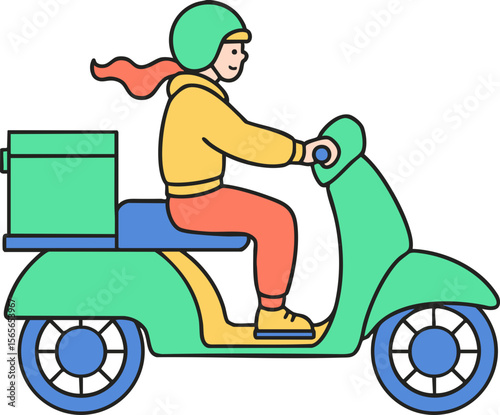 woman riding scooter