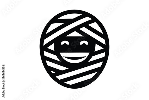 smiling mummy face vector icon