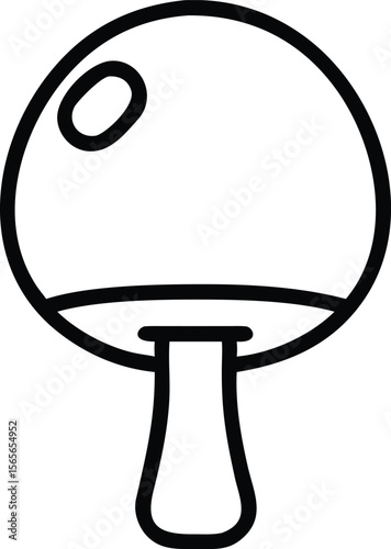 Mushroom outline icon with spot, single line illustration for clip art